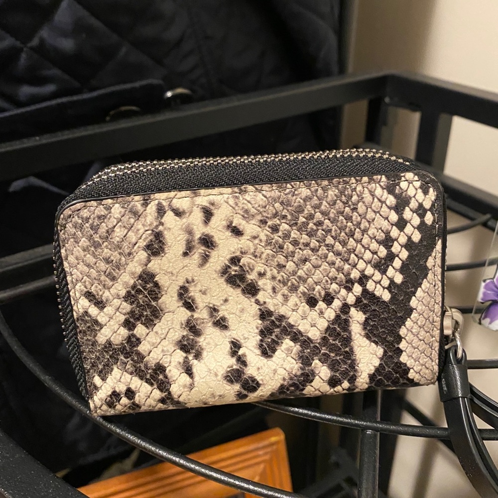 All Saints snakeskin wallet